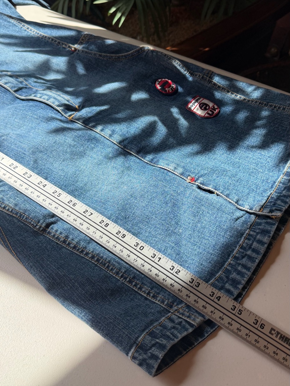 Pepe Jeans London Denim Mini Dress | Y2K Patchwork Stretch Jean Dress - Picture 14 of 14